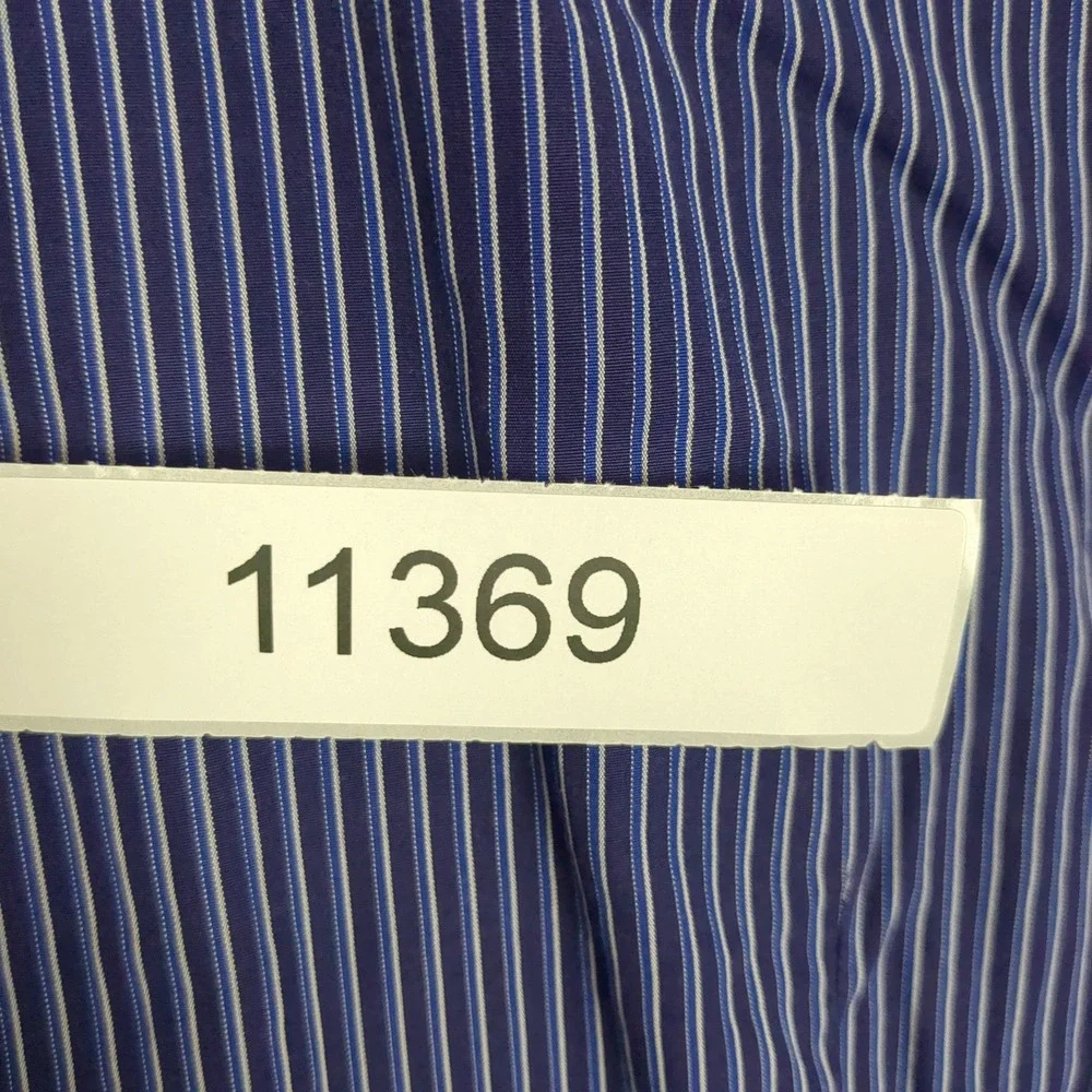 Banana Republic Mens Blue Striped Cotton Dress Shirt Size‎ M 15-15.5